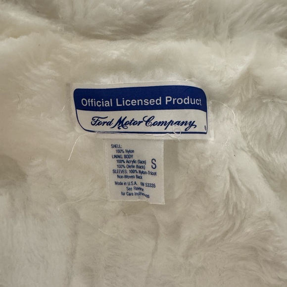 Vintage Men’s Ford Cobra Lined Racing Jacket White Color Size Small Never Worn - Picture 5 of 5